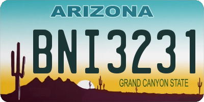 AZ license plate BNI3231