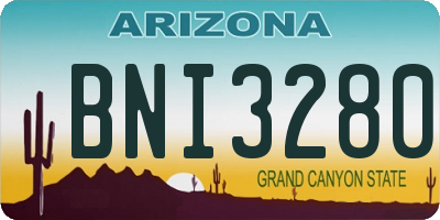 AZ license plate BNI3280