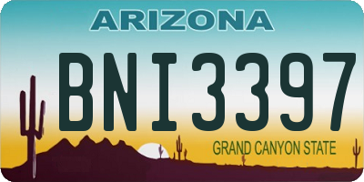 AZ license plate BNI3397