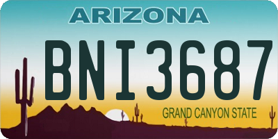 AZ license plate BNI3687