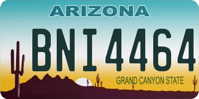 AZ license plate BNI4464