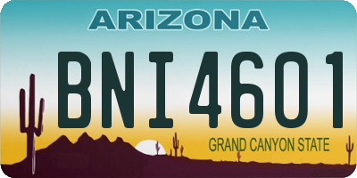 AZ license plate BNI4601