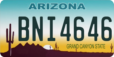 AZ license plate BNI4646