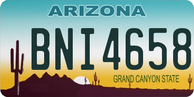 AZ license plate BNI4658