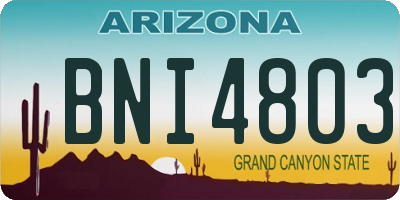 AZ license plate BNI4803