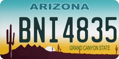 AZ license plate BNI4835