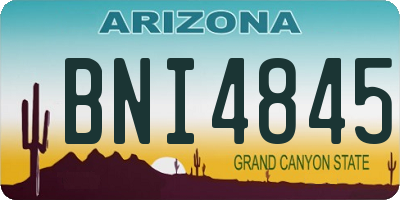 AZ license plate BNI4845