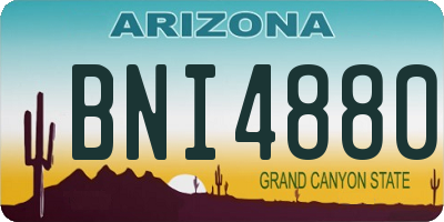 AZ license plate BNI4880