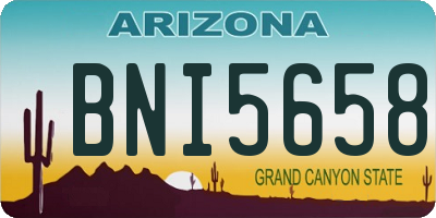 AZ license plate BNI5658