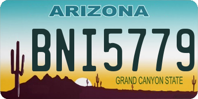 AZ license plate BNI5779
