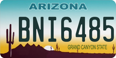 AZ license plate BNI6485