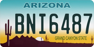 AZ license plate BNI6487