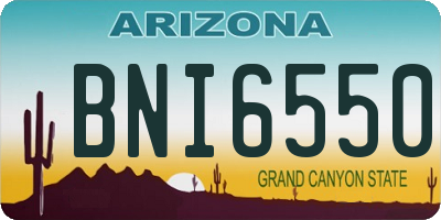 AZ license plate BNI6550
