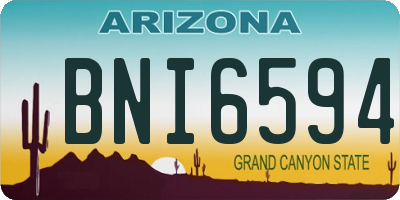 AZ license plate BNI6594