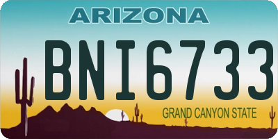 AZ license plate BNI6733