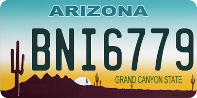 AZ license plate BNI6779