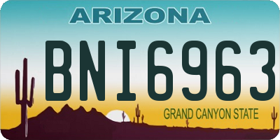 AZ license plate BNI6963