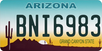 AZ license plate BNI6983
