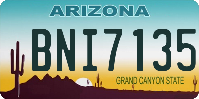 AZ license plate BNI7135