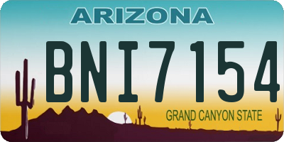 AZ license plate BNI7154