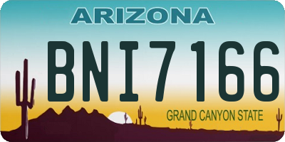 AZ license plate BNI7166