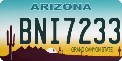 AZ license plate BNI7233