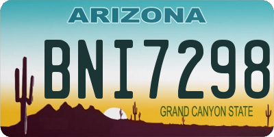 AZ license plate BNI7298