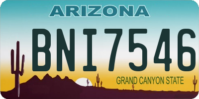 AZ license plate BNI7546