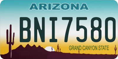 AZ license plate BNI7580