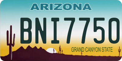 AZ license plate BNI7750