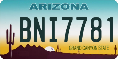 AZ license plate BNI7781
