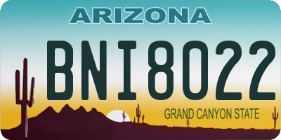 AZ license plate BNI8022