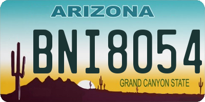 AZ license plate BNI8054