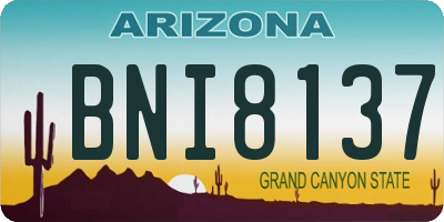 AZ license plate BNI8137