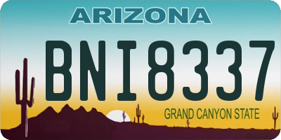 AZ license plate BNI8337