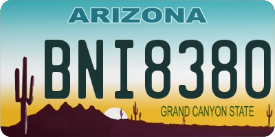 AZ license plate BNI8380
