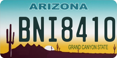 AZ license plate BNI8410