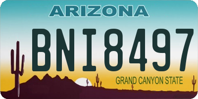 AZ license plate BNI8497