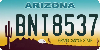 AZ license plate BNI8537