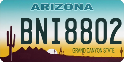 AZ license plate BNI8802