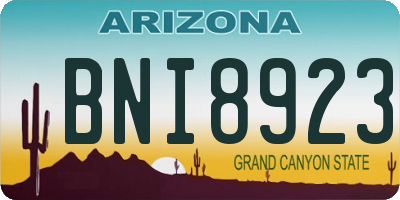 AZ license plate BNI8923