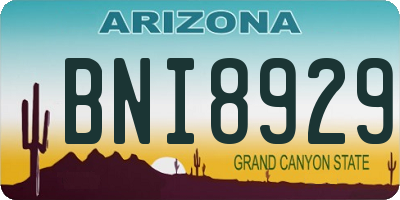 AZ license plate BNI8929
