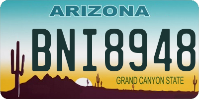 AZ license plate BNI8948