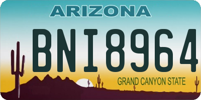 AZ license plate BNI8964