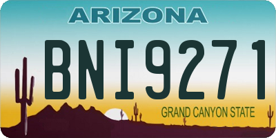 AZ license plate BNI9271