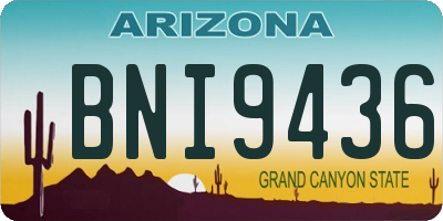 AZ license plate BNI9436