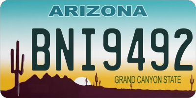AZ license plate BNI9492