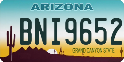 AZ license plate BNI9652
