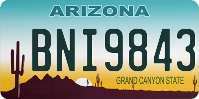 AZ license plate BNI9843