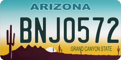 AZ license plate BNJ0572